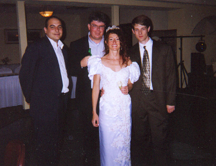 L to R: David, Matt Smith, Matt Minden, Laura Huber=Bride